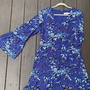 LOFT Floral Bell sleeve dress